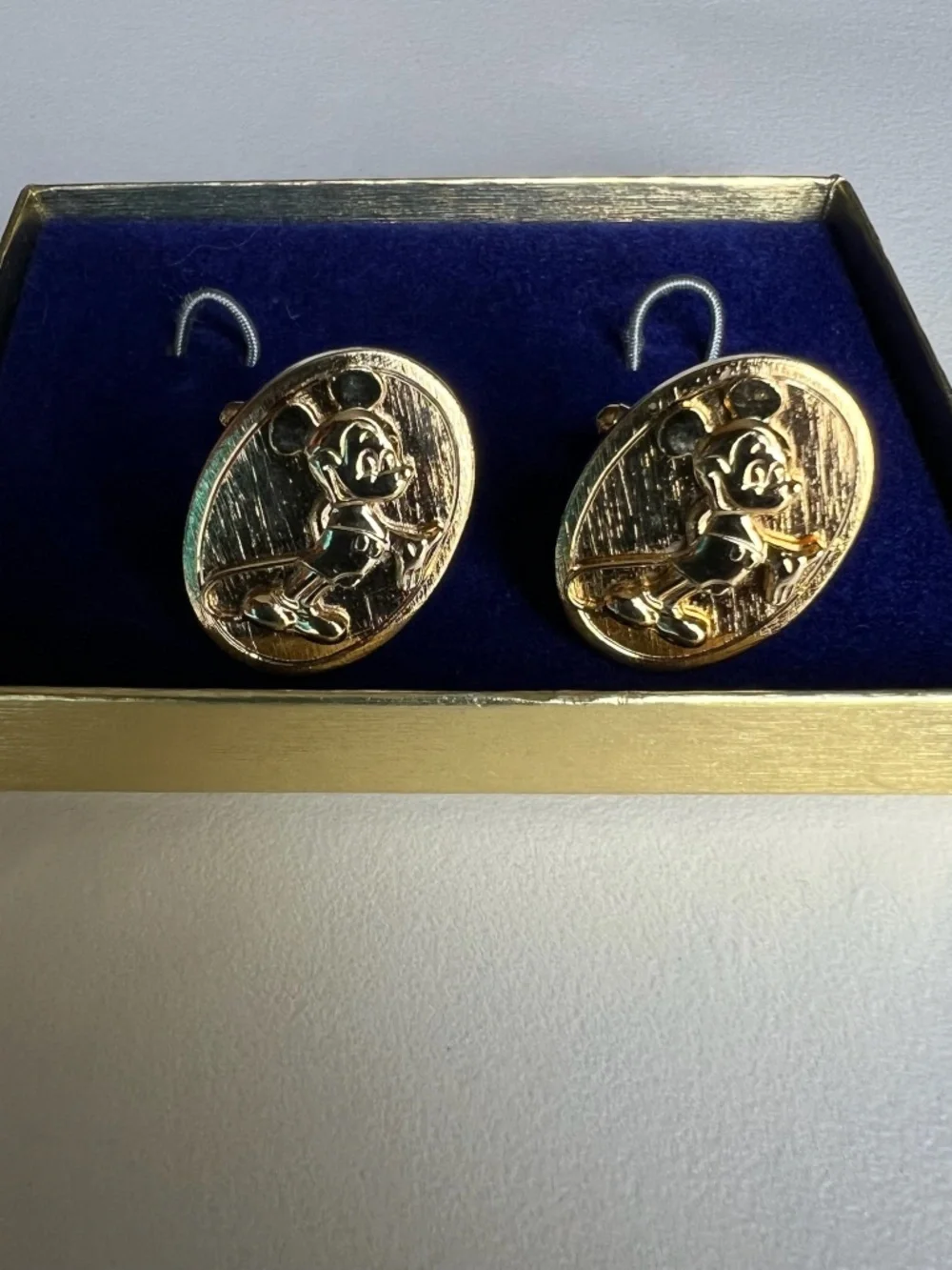 Vintage Oval Disney Mickey Mouse Gold Tone Cufflinks